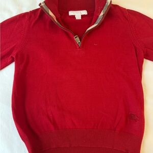 Burberry Red Half-Zip Sweater